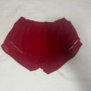 Low rise, 2.5 inch in seam, dark red hotty hots